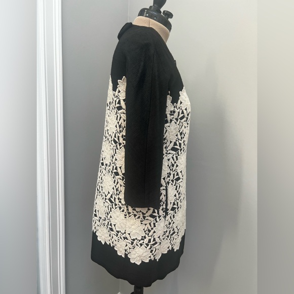 New Kate Spade Madison Avenue Collection Silk Lace Coat Black White Box Stunning - Picture 6 of 10